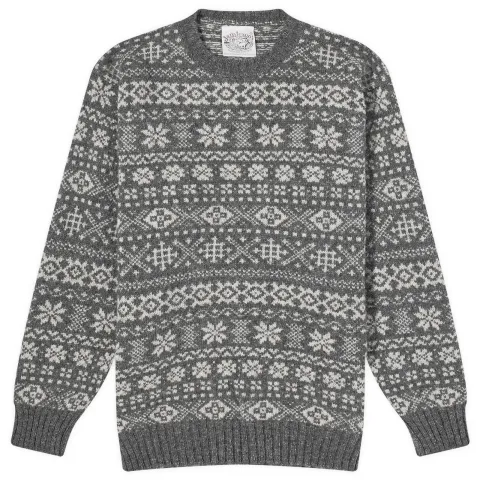 Jamieson's of Shetland Snowflake Fair Isle Crew Knit