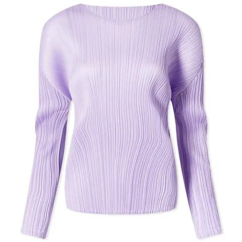 Long Sleeve Pleats Crew Top