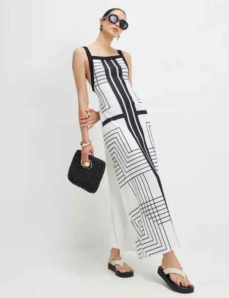 River Island Geometric Textured Maxi Dress