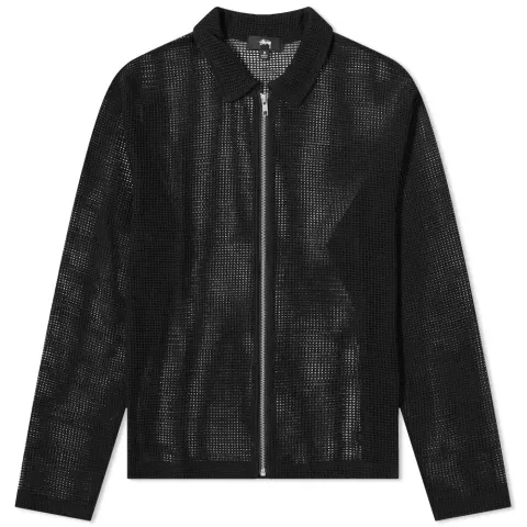 Cotton Mesh Zip Shirt
