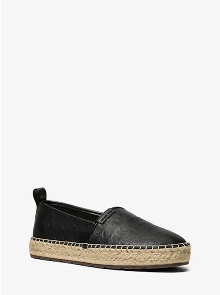 Elias Logo Embossed Leather Espadrille