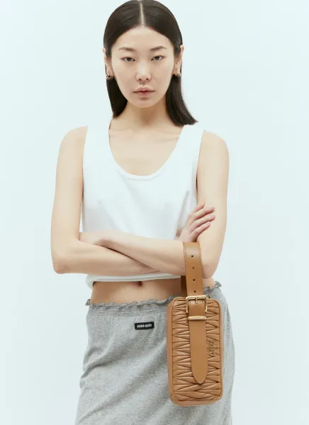 Matelassé Nappa Leather Clutch