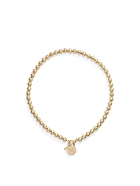Lauren Ralph Lauren BASIC RL GOLDNK 17 BEADED LOGO CLLR W/ TGGLE (Gold)
