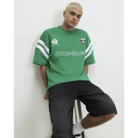 River Island Oversized Fit Cotton Sports T-Shirt