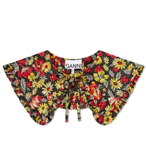 3D Jacquard Floral Frill Collar