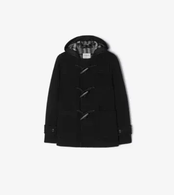 Wool Duffle Jacket in Black