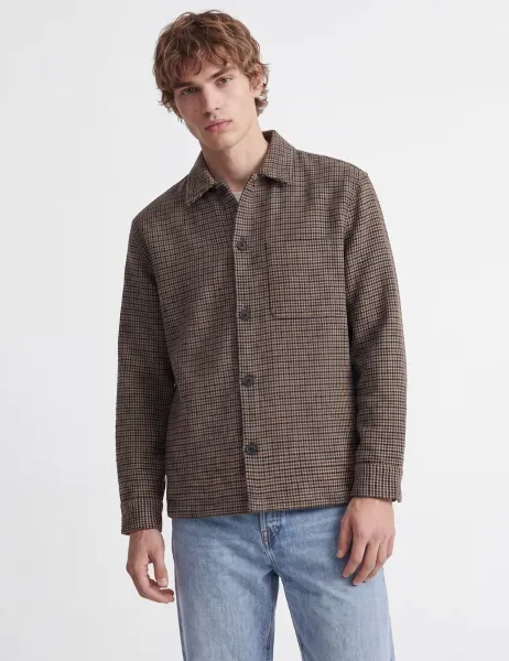 Jack & Jones Regular Fit Checked Overshirt Brown Mix
