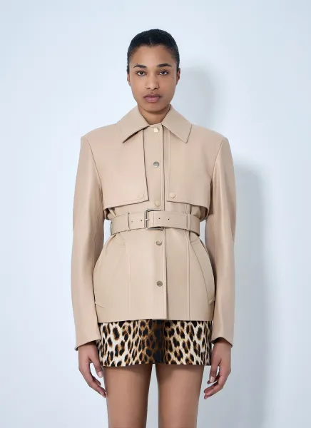 Leather Belted Jacket