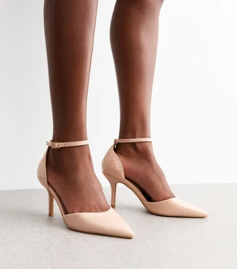 Women's Oatmeal 2 Part Stiletto Heel Pointed Toe Pumps