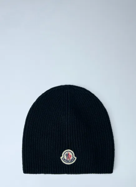 Moncler Ribbed Wool Beanie Hat