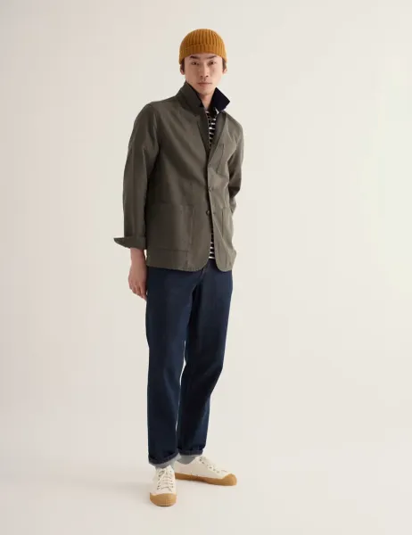Seasalt Cornwall Linen Rich Revere Jacket Khaki