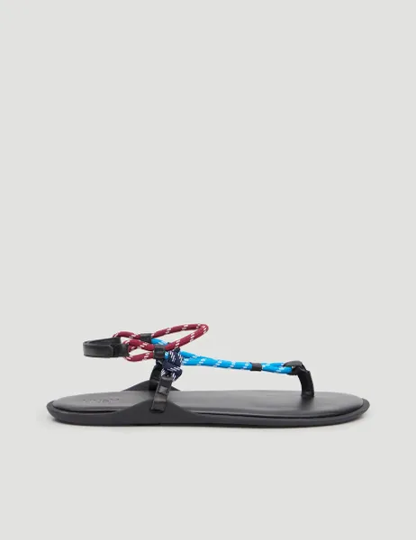 HUSH Rope Flat Sandals Aqua