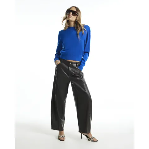River Island Faux Leather Horseshoe Leg Trousers