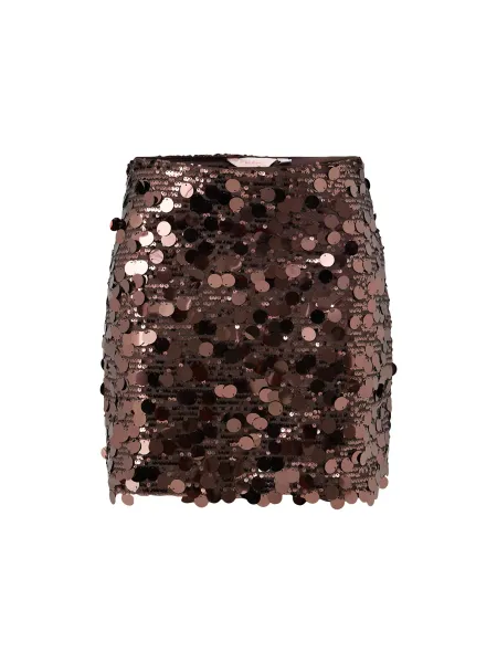 Only Jadel Sequin Mini Skirt - Coffee Bean