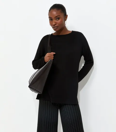 Women's Black Soft Touch Long Sleeve Top