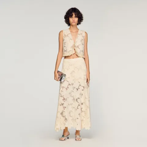 Long guipure skirt
