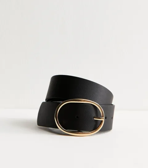 Black Oval Buckle Belt