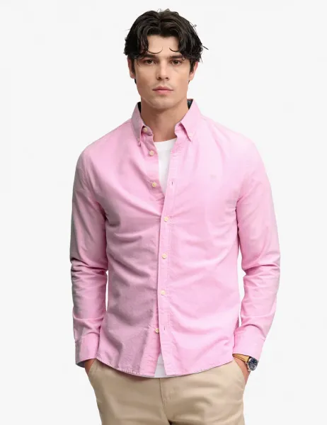 Superdry & Co Relaxed Fit Preppy Oxford Long Sleeve Shirt Pink