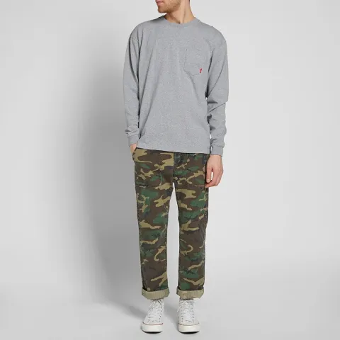 Long Sleeve Blank Pocket Tee