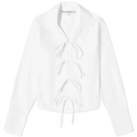 Bow Tie Cropped Shirt