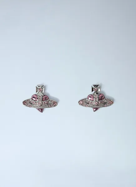 New Diamante Heart Earrings