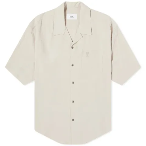 Tonal Logo Camp Collar Shirt