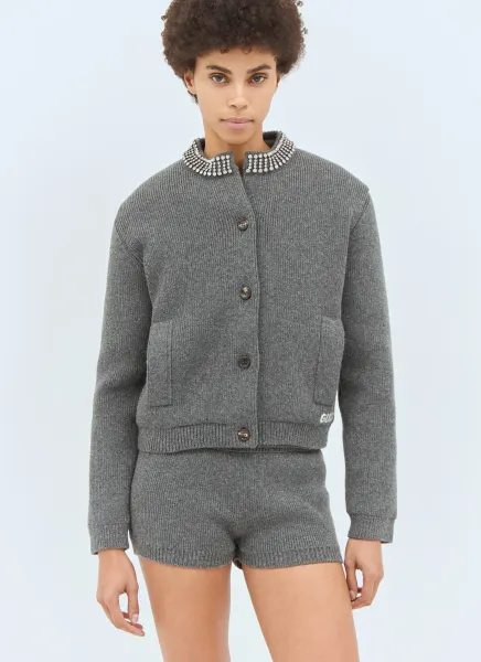 Padded Rib Wool Cardigan