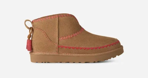 Ultra Mini Elaria Stitch Boot, Leather/Wool