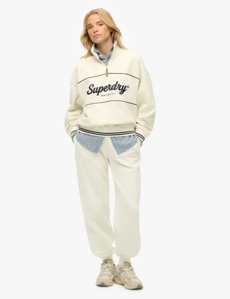 Superdry & Co Cotton Rich Embroidered Logo Joggers White