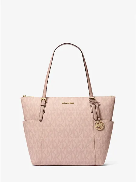 Michael Kors Charlotte Medium Signature Logo Top-Zip Tote Bag