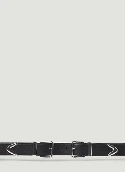 Double Buckle Leather Belt
