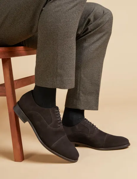 Jones Bootmaker Suede Oxford Shoes Brown