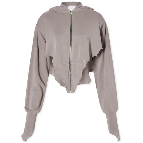 V Cut Zip Hoodie