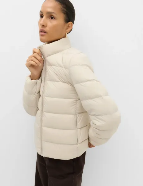 Marks & Spencer Feather & Down Padded Puffer Jacket Stone