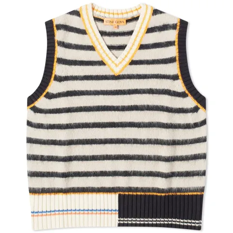 Alpaca Striped Knitted Vest