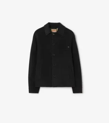 Wool Thorn Overshirt in Black/sand beige