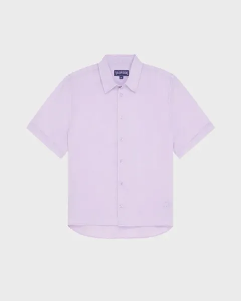 Vilebrequin Men Mineral Dye Linen Bowling Shirt