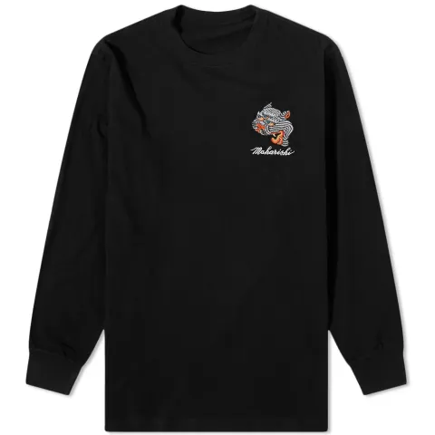 Long Sleeve Tiger Embroidered T-Shirt