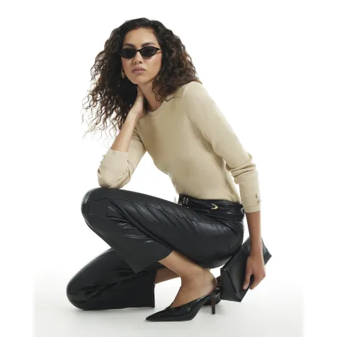 River Island Ribbed Knit Layered Cuff Top