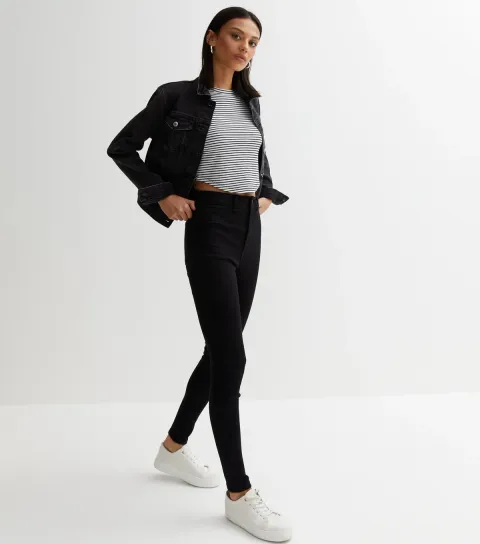 Women's Black High Waist Hallie Super Skinny Jeans