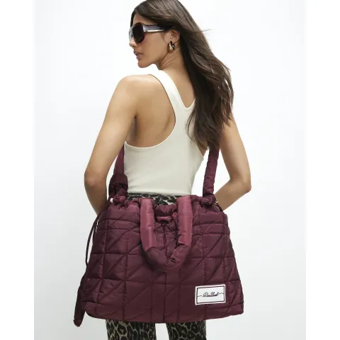 River Island Burgundy Drawstring Travel Tote Bag