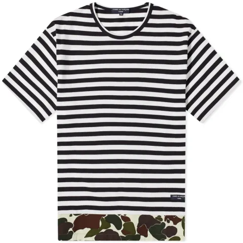 Camo Hem Striped T-Shirt