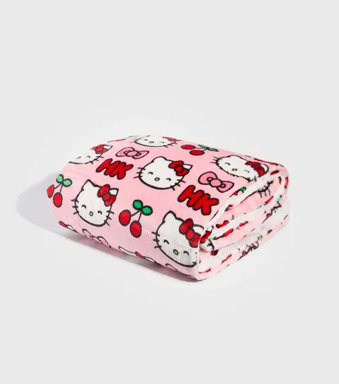 Women's Light Pink Hello Kitty Fleece Blanket