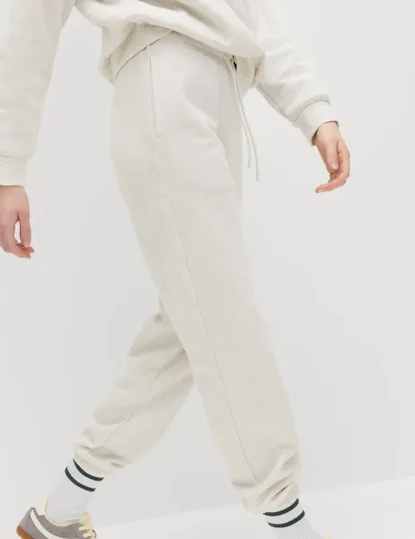 Marks & Spencer Cotton Rich Cuffed Joggers Grey Marl