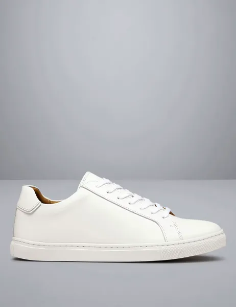 Charles Tyrwhitt Leather Lace Up Trainers White