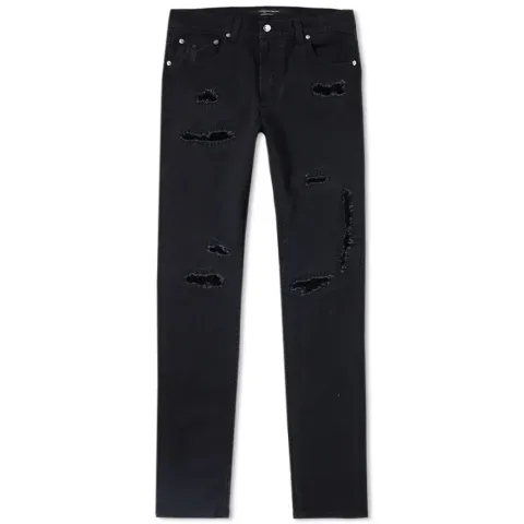 Distressed and Repaired Skinny Fit Jeans