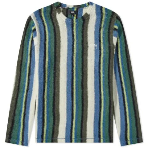 Vertical Striped Knit Crew