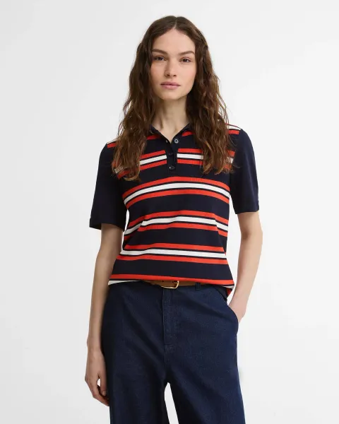 Launton Striped Knitted Polo Shirt