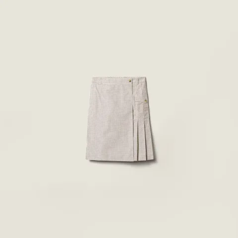 Checked technical fabric skirt