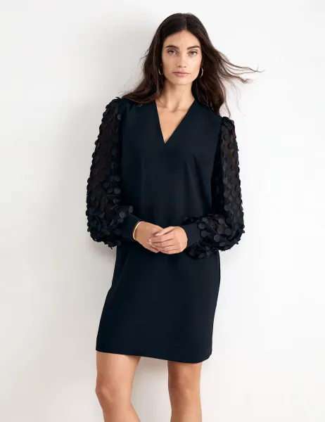 Slash Neck Zip Up Mini Dress Black